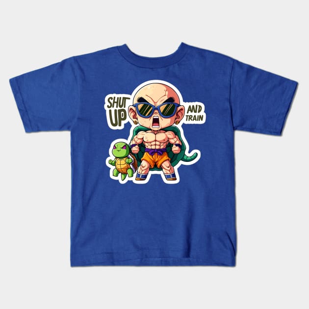 Zen Training Call | Shaolin Warrior's Command GYM motivation | "shup up and train" gym phrase Kids T-Shirt by diegotorres